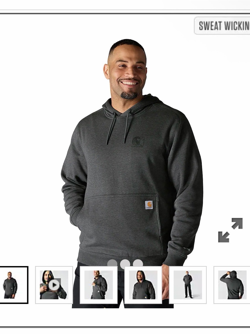 Carhartt Dark Gray Hooded Sweatshirt – Pullover Pocket Hoodie